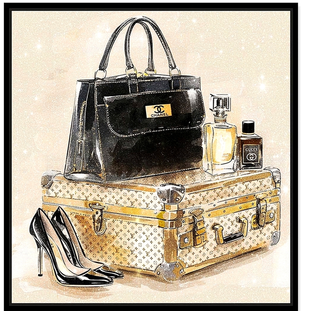 Instinct Style Louis Vuitton & Chanel Luggage & Satchel Framed Wall Decor